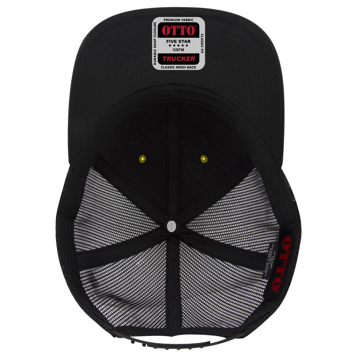 Inside View of 0311203 - Blk/Cork/Blk OTTO CAP 6 Panel Low Profile Mesh Back Trucker Hat