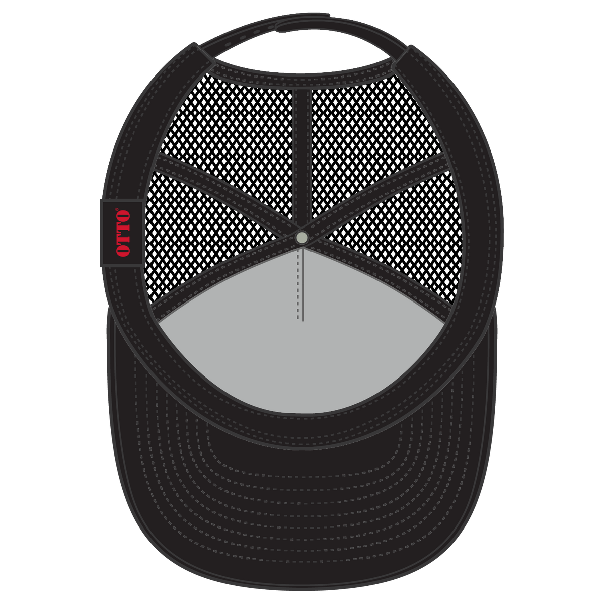 Inside View of 0311203 - Blk/Cork/Blk OTTO CAP "OTTO SNAP" 5 Panel Pro Style Mesh Back Trucker Snapback Hat