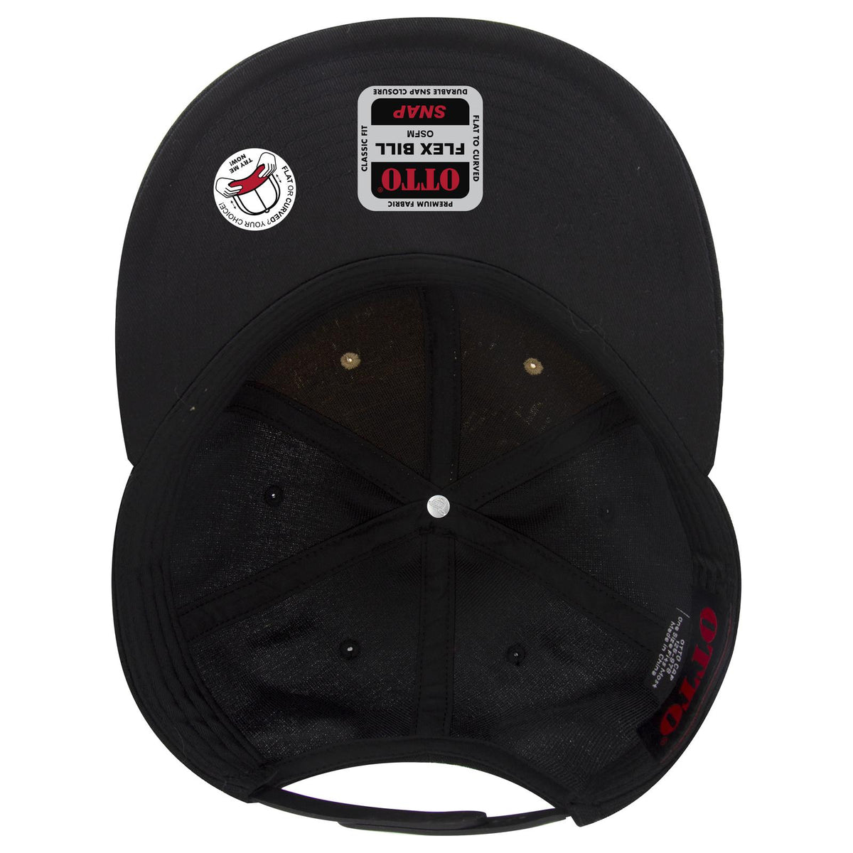 Inside View of 0311203 - Blk/Cork/Blk OTTO CAP "OTTO SNAP" 6 Panel Pro Style Snapback Hat