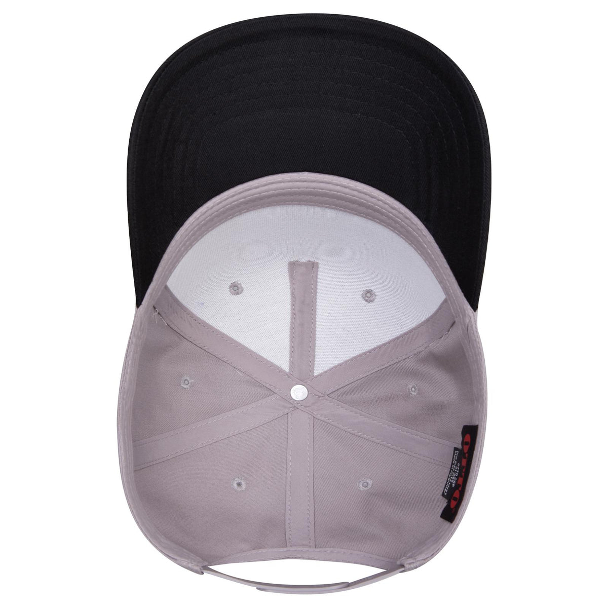 Inside View of 0314 - Blk/Gry OTTO CAP 5 Panel Mid Profile Baseball Cap