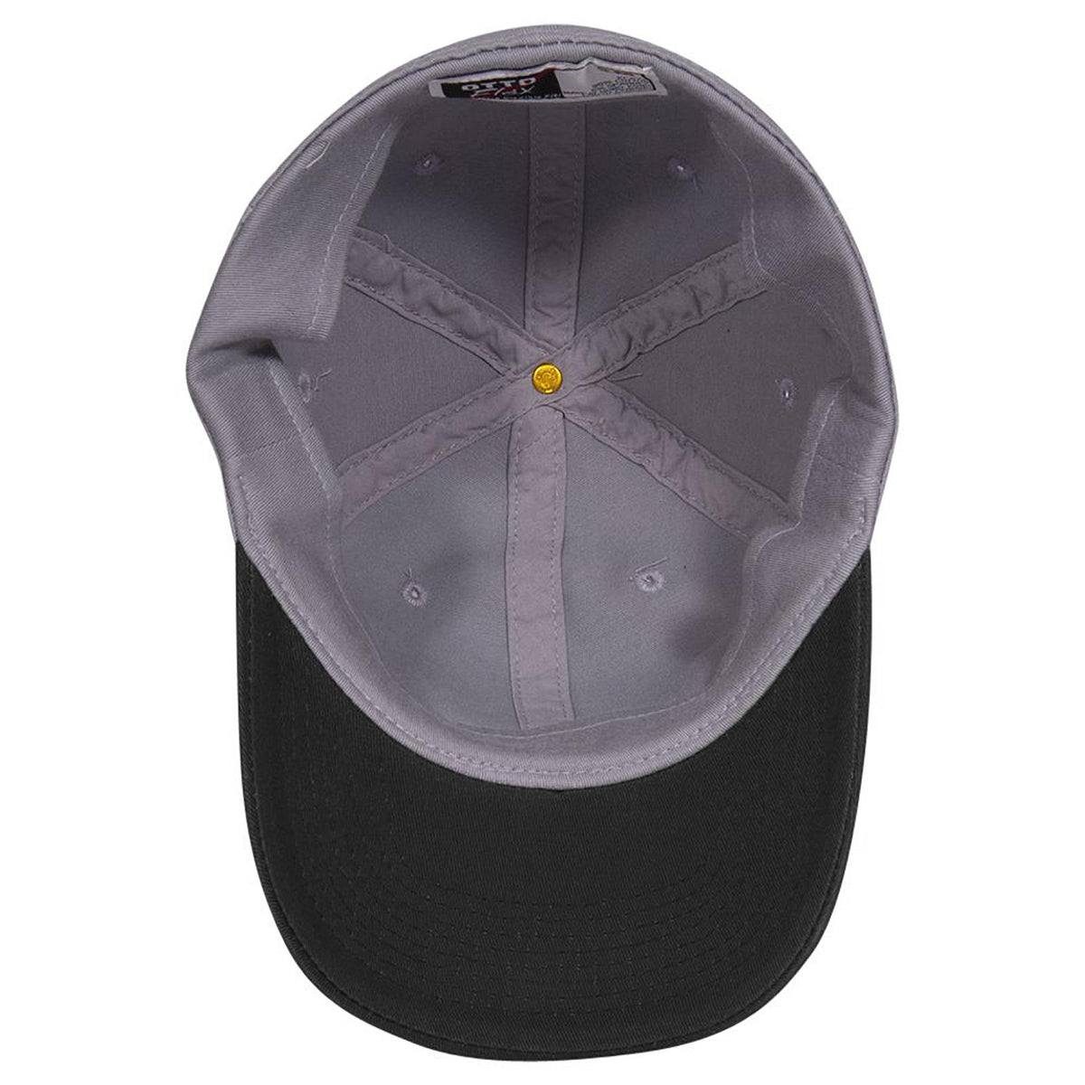Inside View of 0314 - Blk/Gry OTTO CAP "OTTO FLEX" Fitted 6 Panel Low Profile Dad Hat