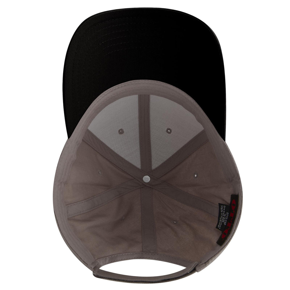 Inside View of 031414 - Blk/Gry/Gry OTTO CAP 6 Panel Low Profile Baseball Cap