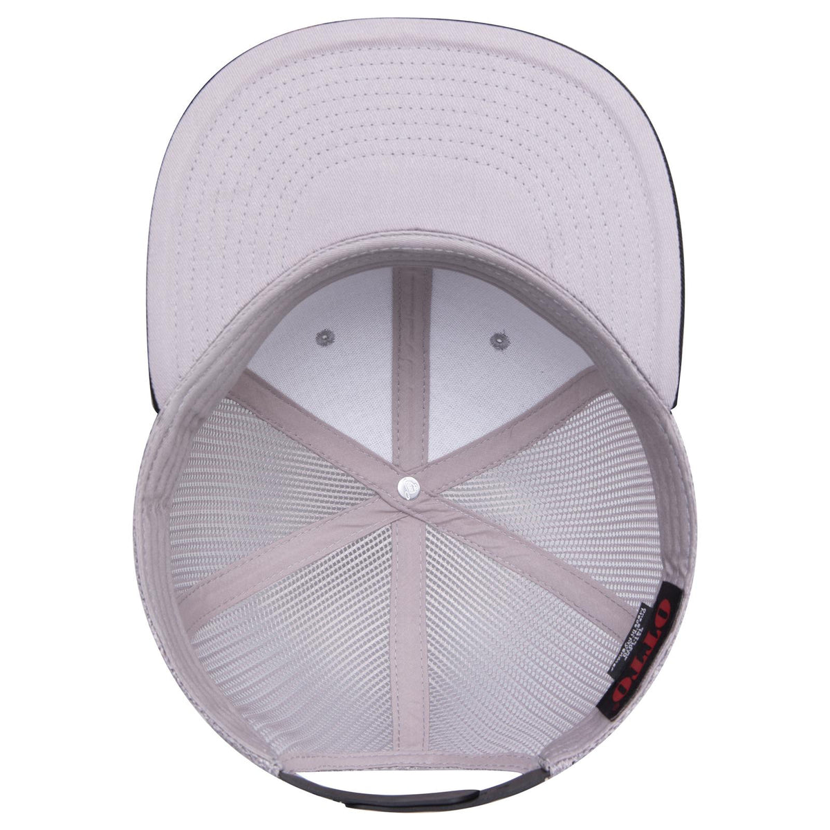 Inside View of 031414 - Blk/Gry/Gry OTTO CAP "OTTO SNAP" 6 Panel Pro Style Mesh Back Trucker Snapback Hat