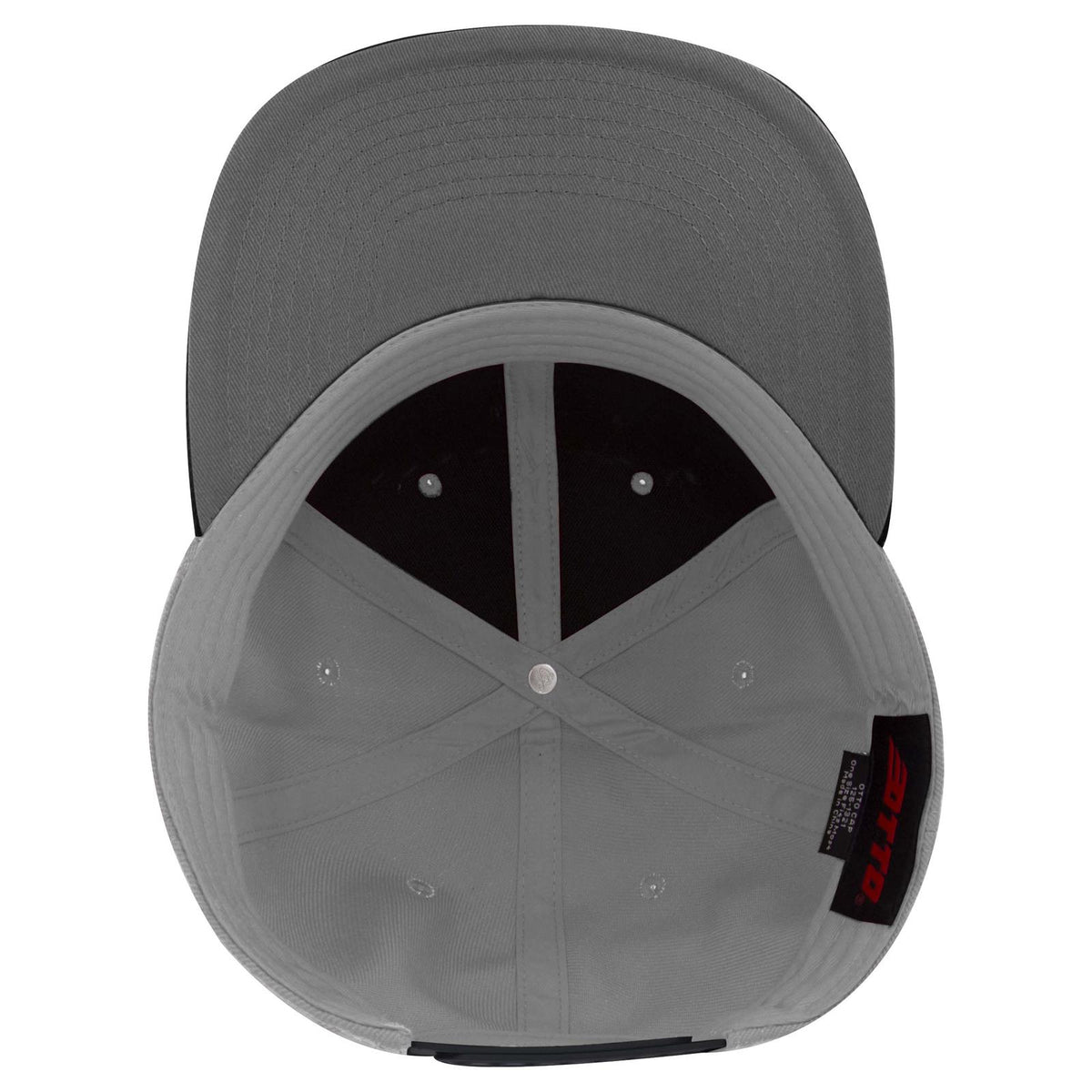 Inside View of 031414 - Blk/Gry/Gry OTTO CAP "OTTO SNAP" 6 Panel Pro Style Snapback Hat