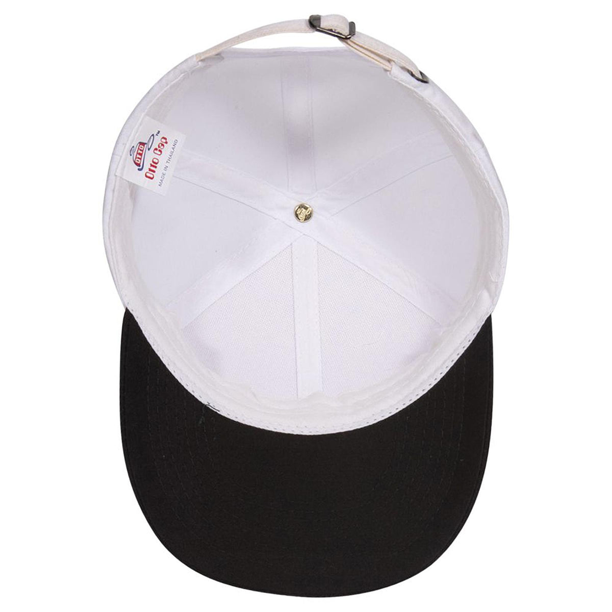 Inside View of 0316 - Blk/Wht OTTO CAP 6 Panel Low Profile Baseball Cap