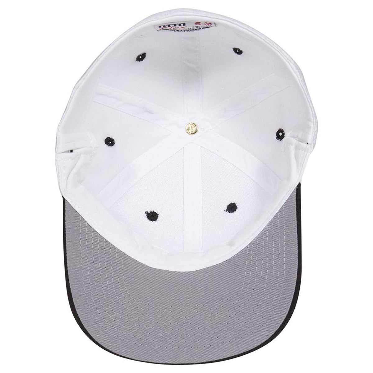 Inside View of 0316 - Blk/Wht OTTO CAP "OTTO FLEX" Fitted 6 Panel Low Profile Baseball Cap