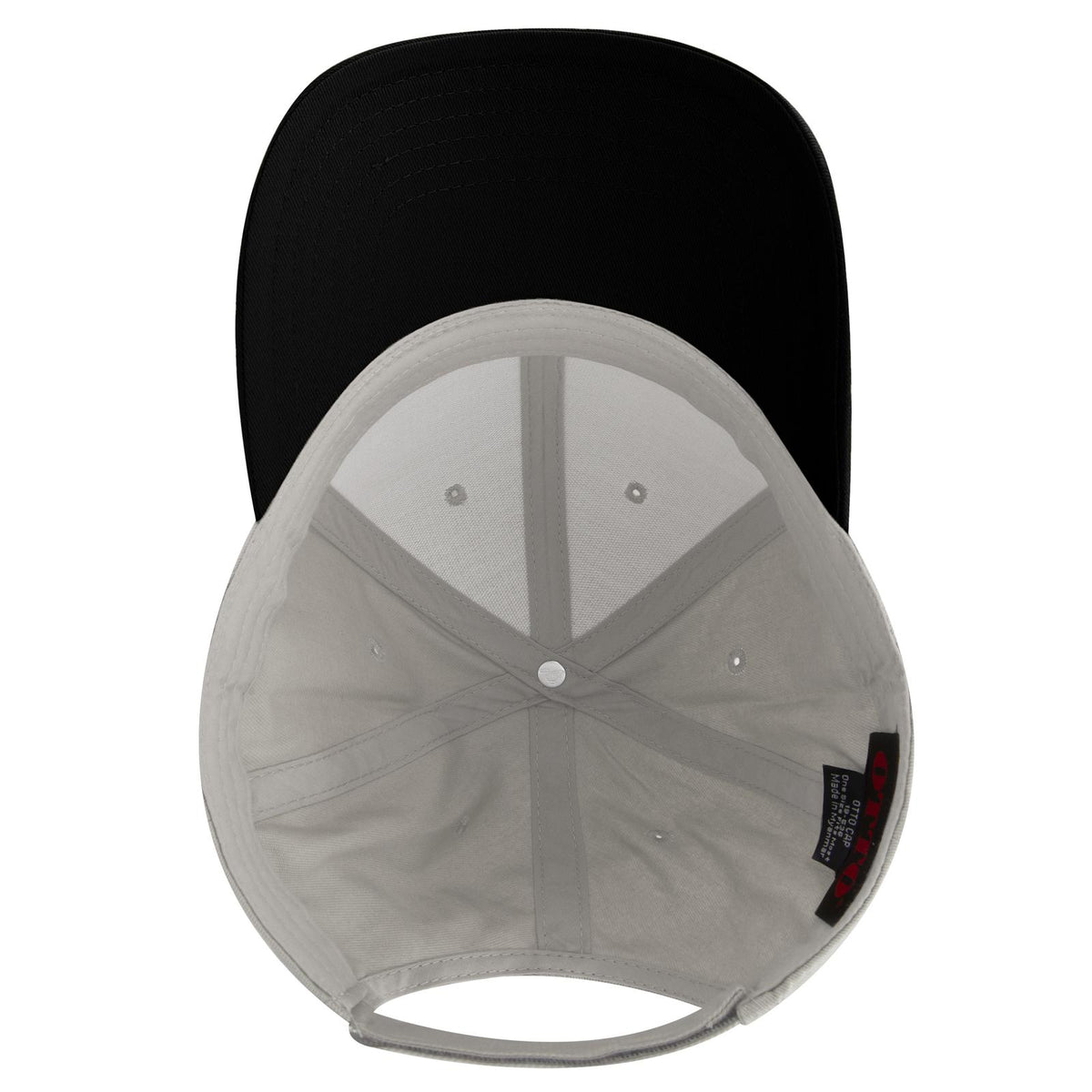 Inside View of 031616 - Blk/Wht/Wht OTTO CAP 6 Panel Low Profile Baseball Cap