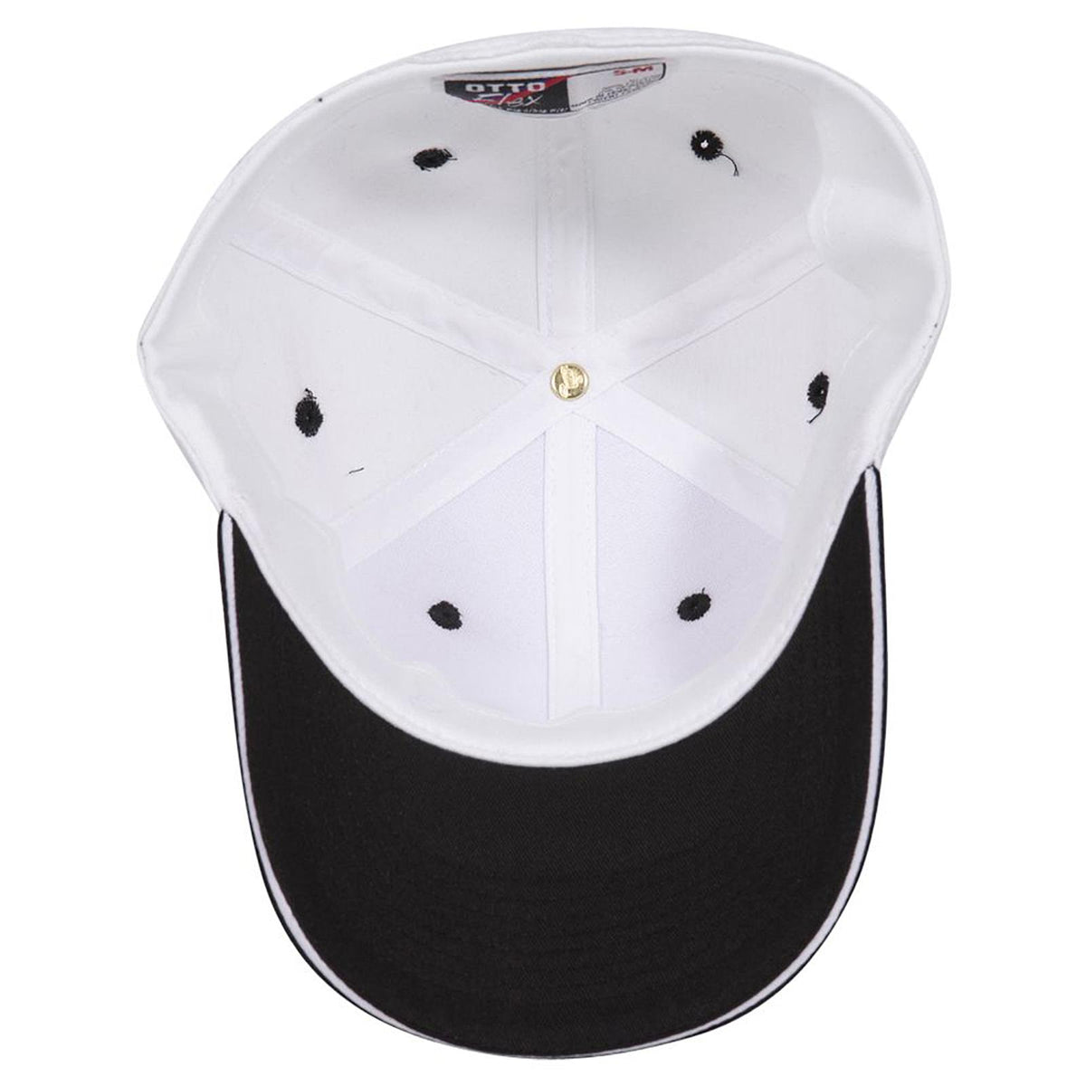 Inside View of 031616 - Blk/Wht/Wht OTTO CAP "OTTO FLEX" Fitted 6 Panel Low Profile Baseball Cap