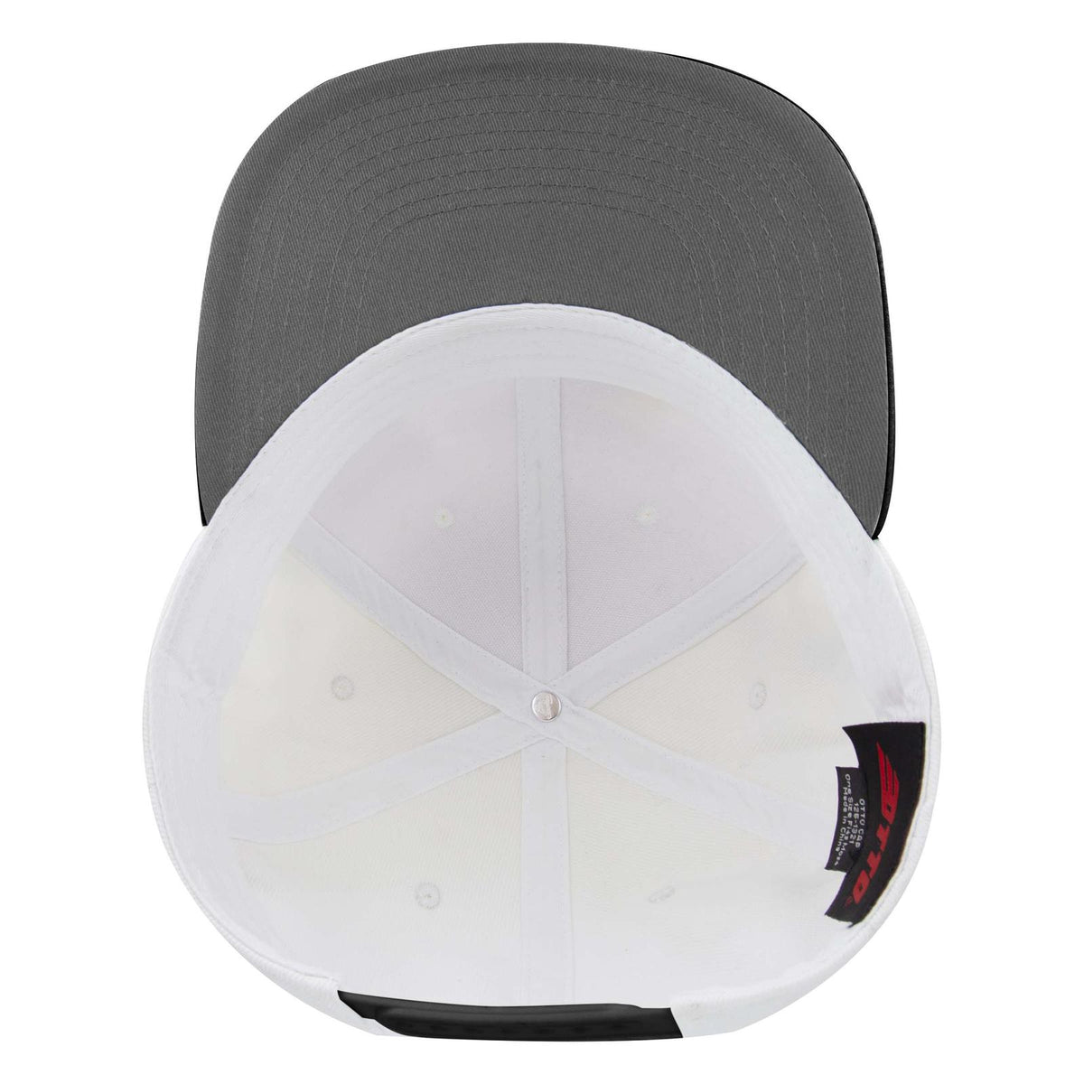 Inside View of 031616 - Blk/Wht/Wht OTTO CAP "OTTO SNAP" 6 Panel Pro Style Snapback Hat