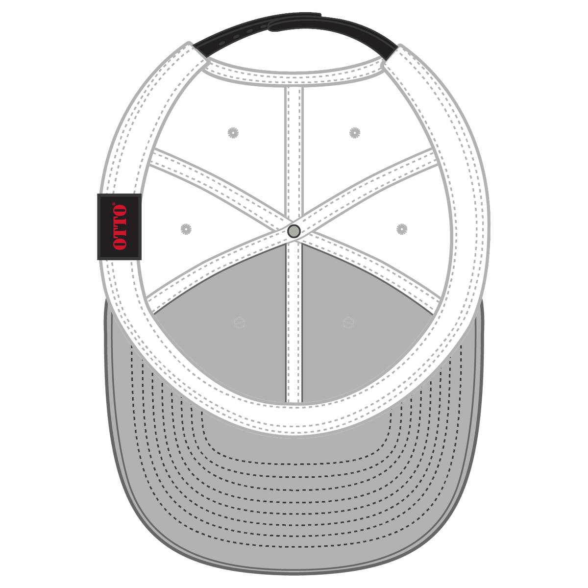 Inside View of 031616 - Blk/Wht/Wht OTTO CAP "OTTO SNAP" 6 Panel Pro Style Snapback Hat