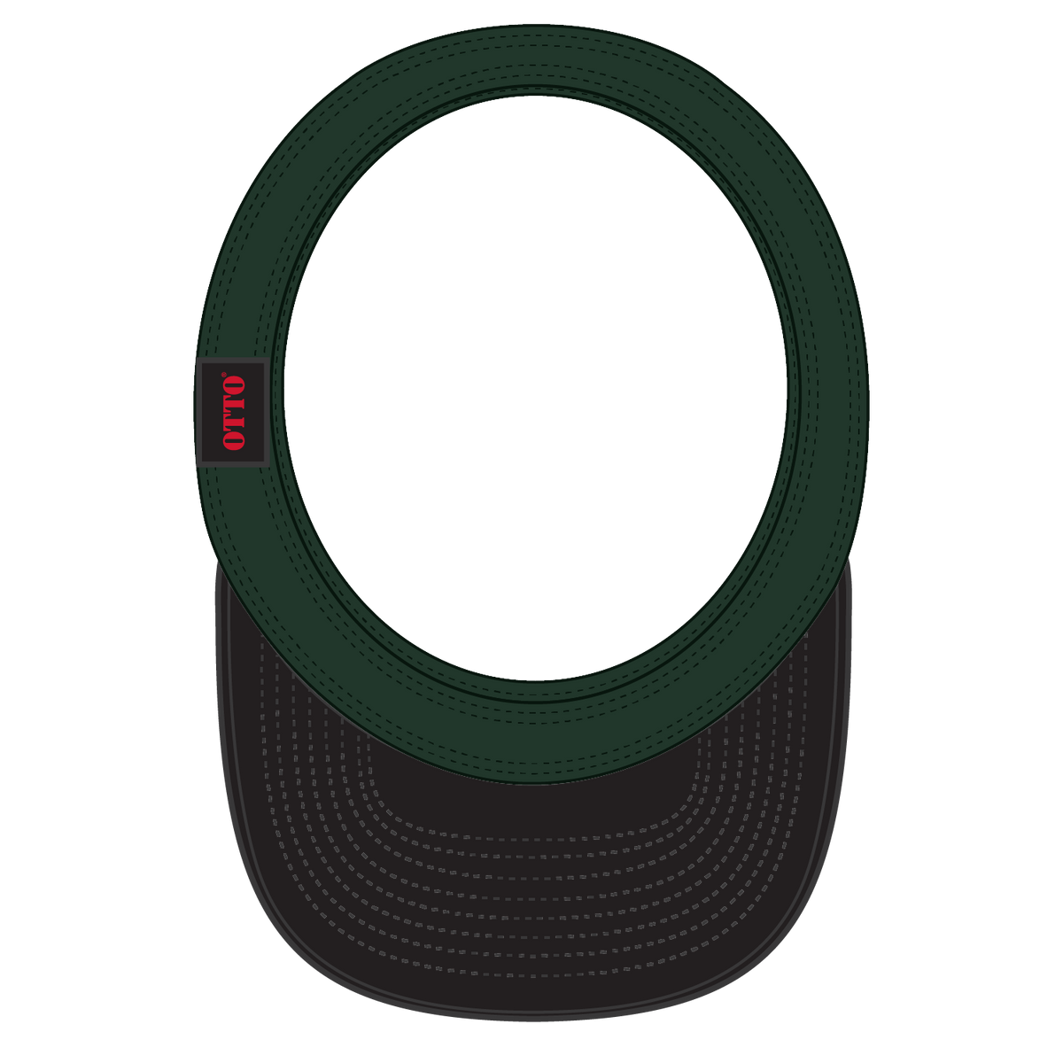 Inside View of 0317 - Blk/Dk.Grn OTTO CAP "OTTO FLEX" Fitted Sun Visor