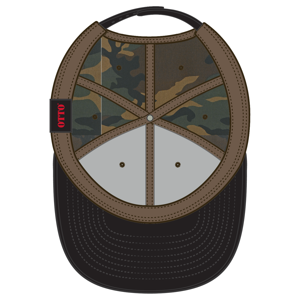 Inside View of 031707B - Blk/Dk.Grn/Brn OTTO CAP “OTTO SNAP” 6 Panel Pro Style Snapback Hat