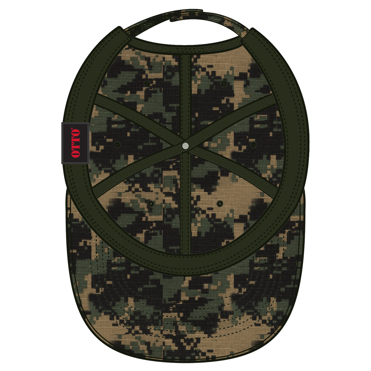 Inside View of 031753A - Blk/Dk.Grn/Dk.Kha OTTO CAP Camouflage 6 Panel Low Profile Baseball Cap