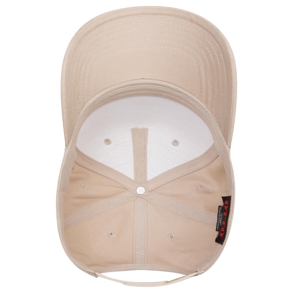 Inside View of 032 - Khaki OTTO CAP 5 Panel Mid Profile Baseball Cap