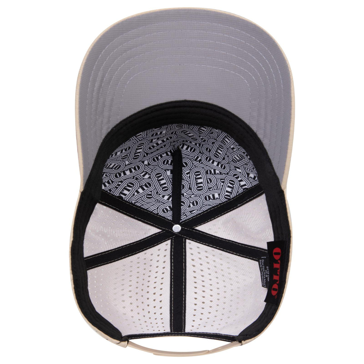 Inside View of 032 - Khaki OTTO CAP 5 Panel Mid Profile Baseball Cap