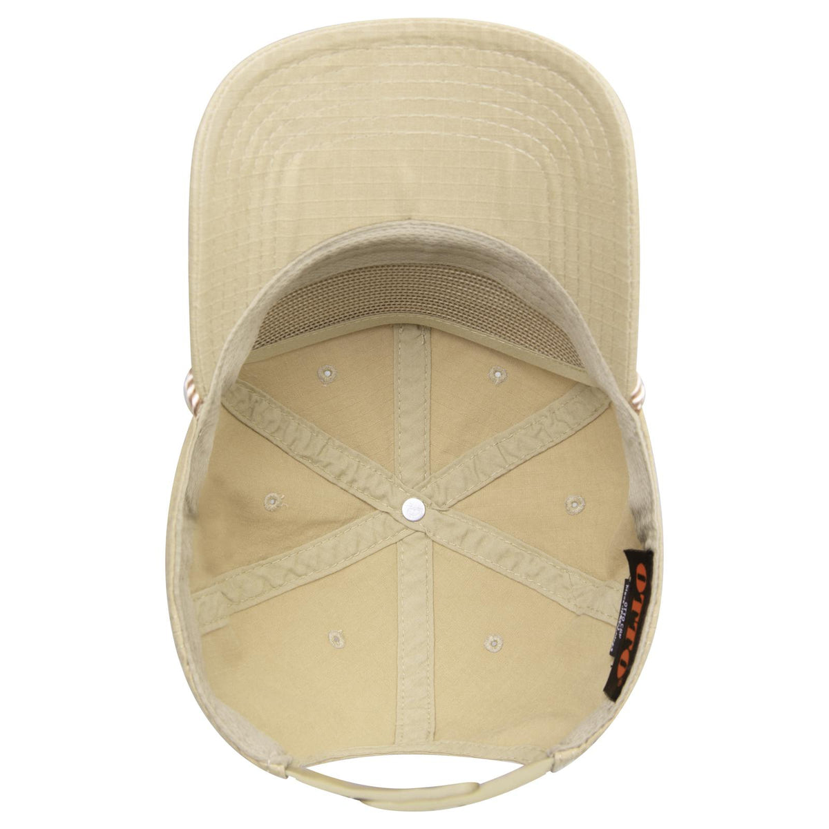 Inside View of 032 - Khaki OTTO CAP 5 Panel Mid Profile Baseball Hat