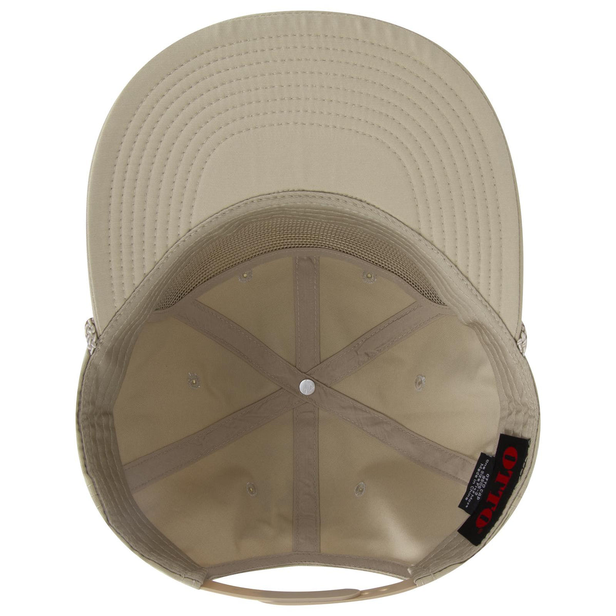 Inside View of 032 - Khaki OTTO CAP 5 Panel Pro Style Baseball Cap