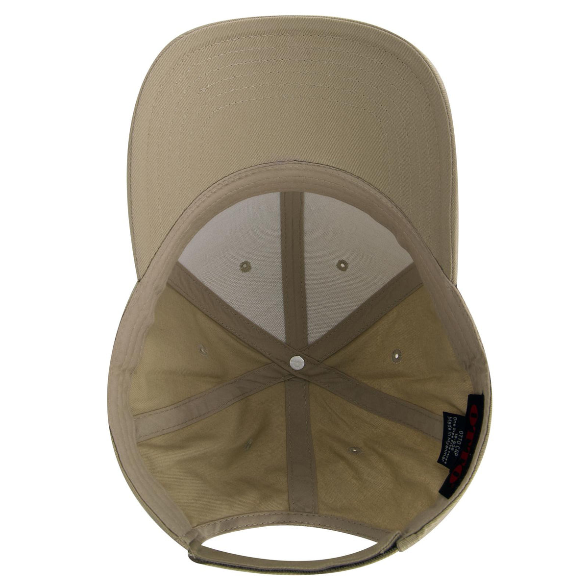 Inside View of 032 - Khaki OTTO CAP 6 Panel Low Profile Baseball Cap