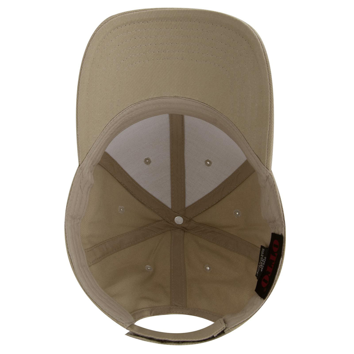 Inside View of 032 - Khaki OTTO CAP 6 Panel Low Profile Baseball Cap