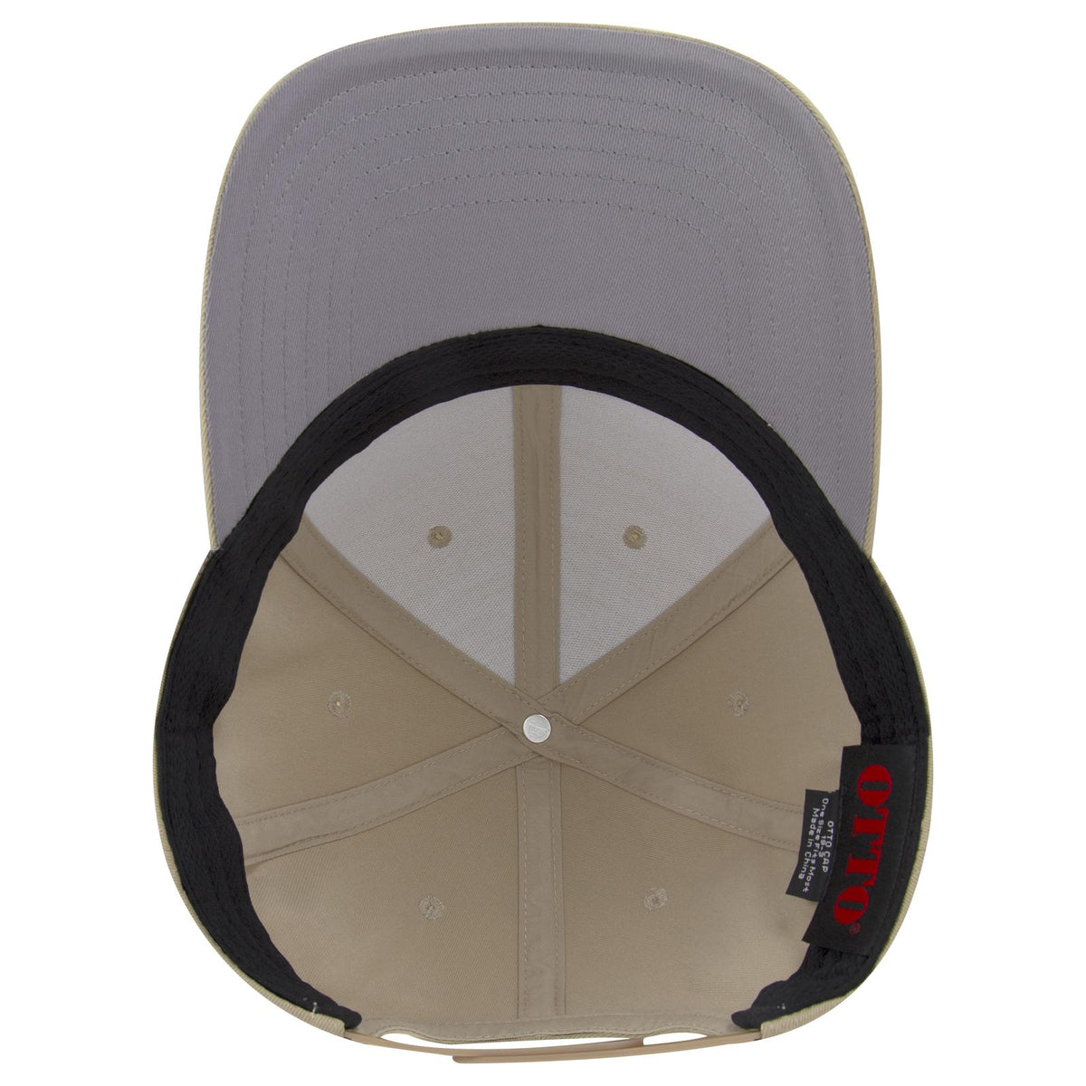 Inside View of 032 - Khaki OTTO CAP 6 Panel Low Profile Baseball Cap