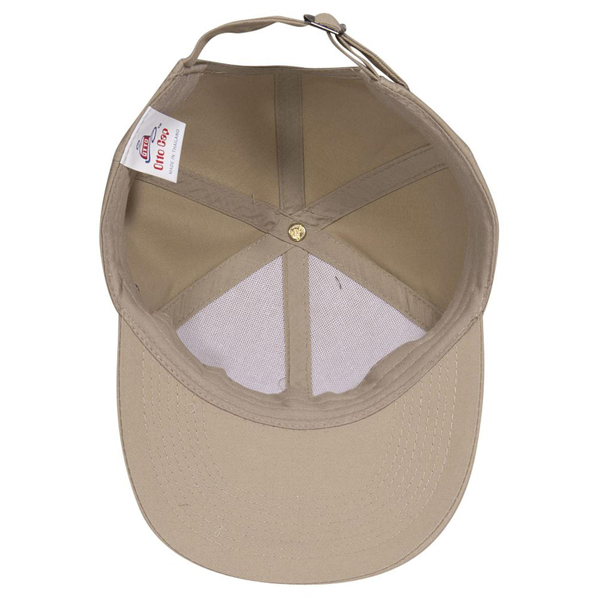 Inside View of 032 - Khaki OTTO CAP 6 Panel Low Profile Baseball Cap