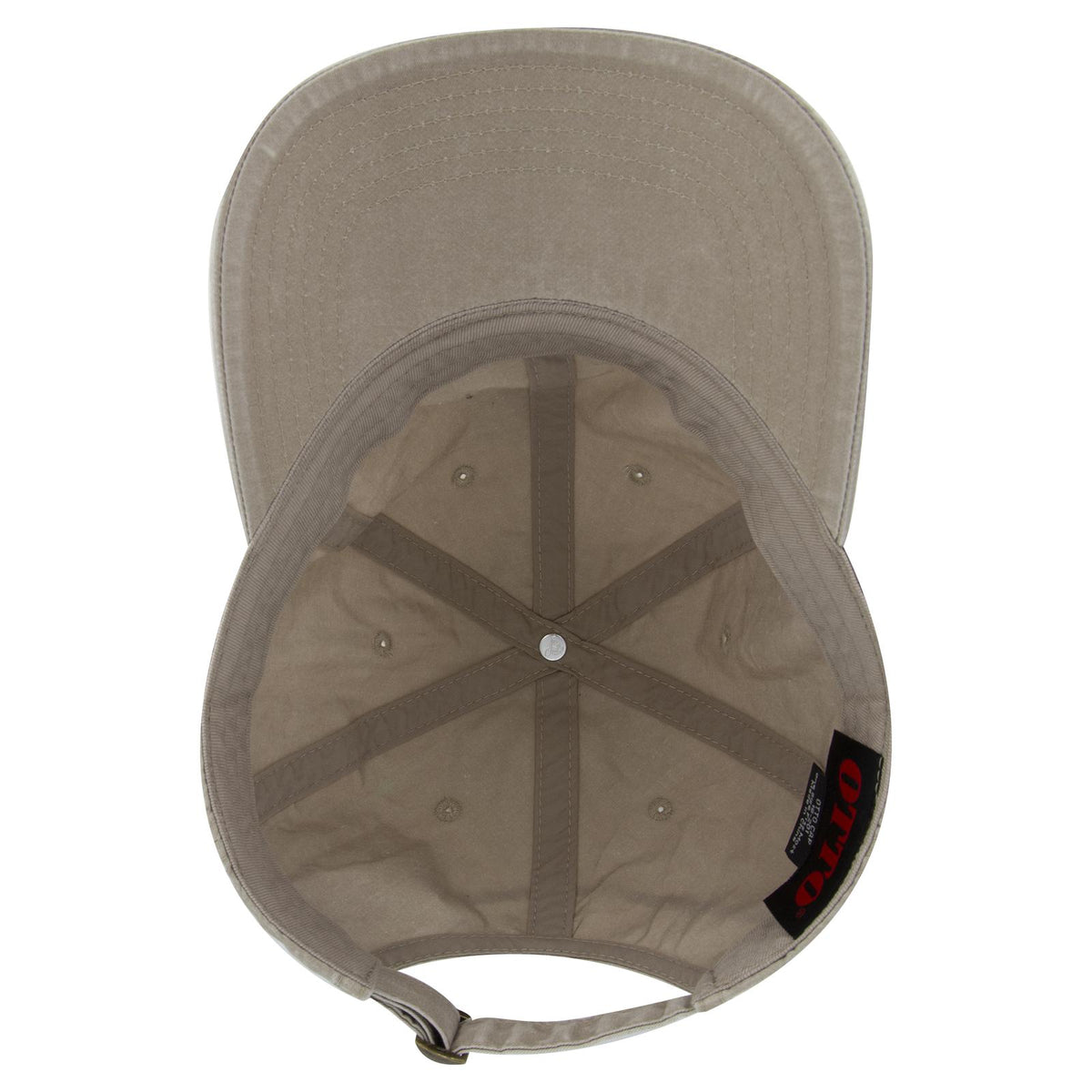 Inside View of 032 - Khaki OTTO CAP 6 Panel Low Profile Dad Hat