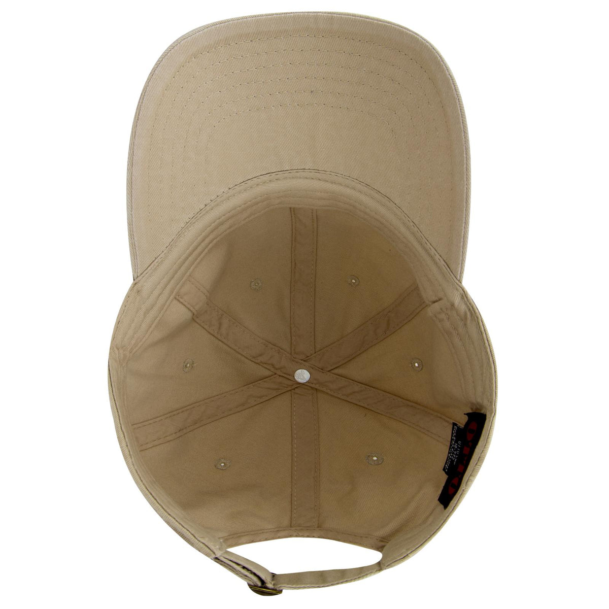 Inside View of 032 - Khaki OTTO CAP 6 Panel Low Profile Dad Hat