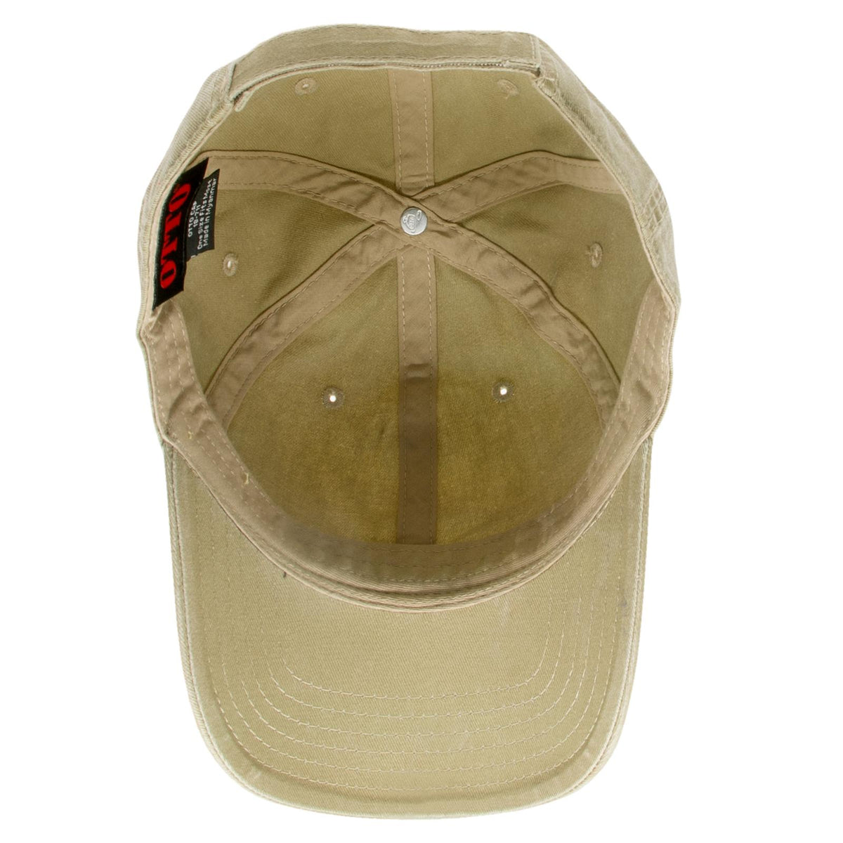 Inside View of 032 - Khaki OTTO CAP 6 Panel Low Profile Dad Hat