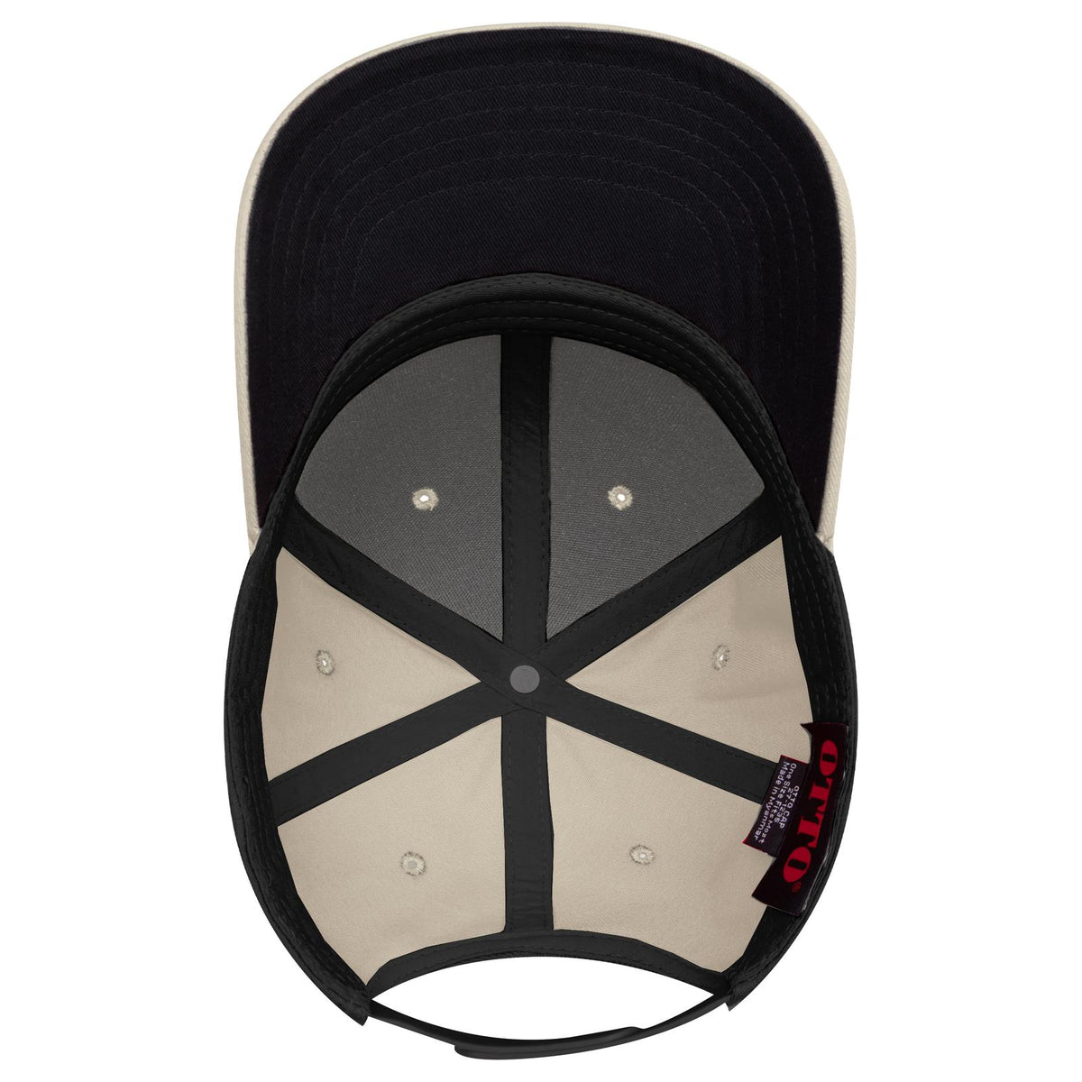 Inside View of 032 - Khaki OTTO CAP 6 Panel Mid Profile Baseball Cap