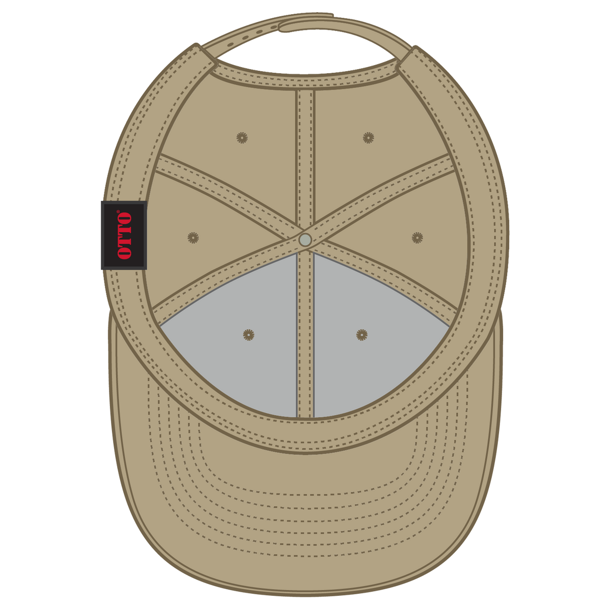Inside View of 032 - Khaki OTTO CAP 6 Panel Mid Profile Baseball Cap