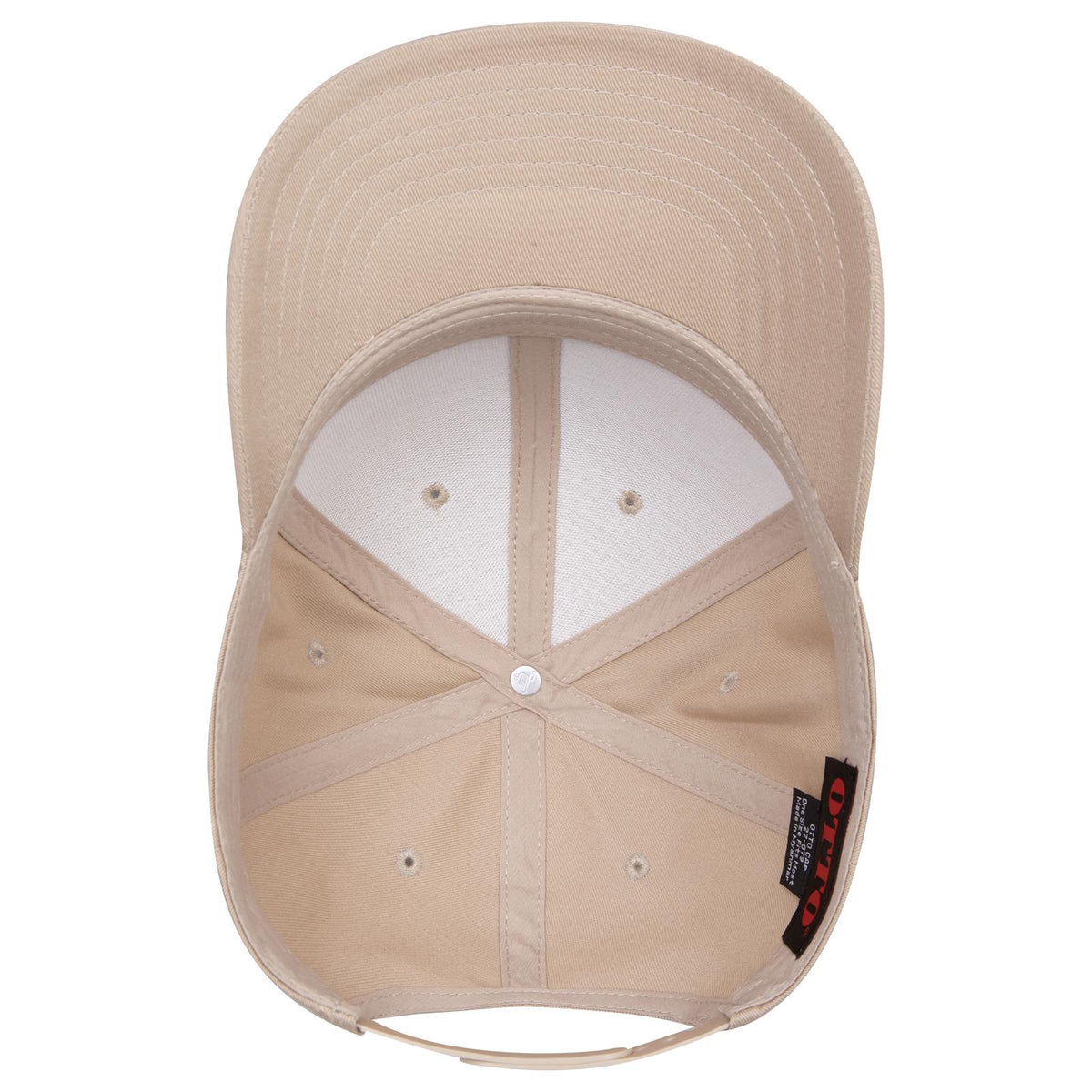 Inside View of 032 - Khaki OTTO CAP 6 Panel Mid Profile Baseball Cap