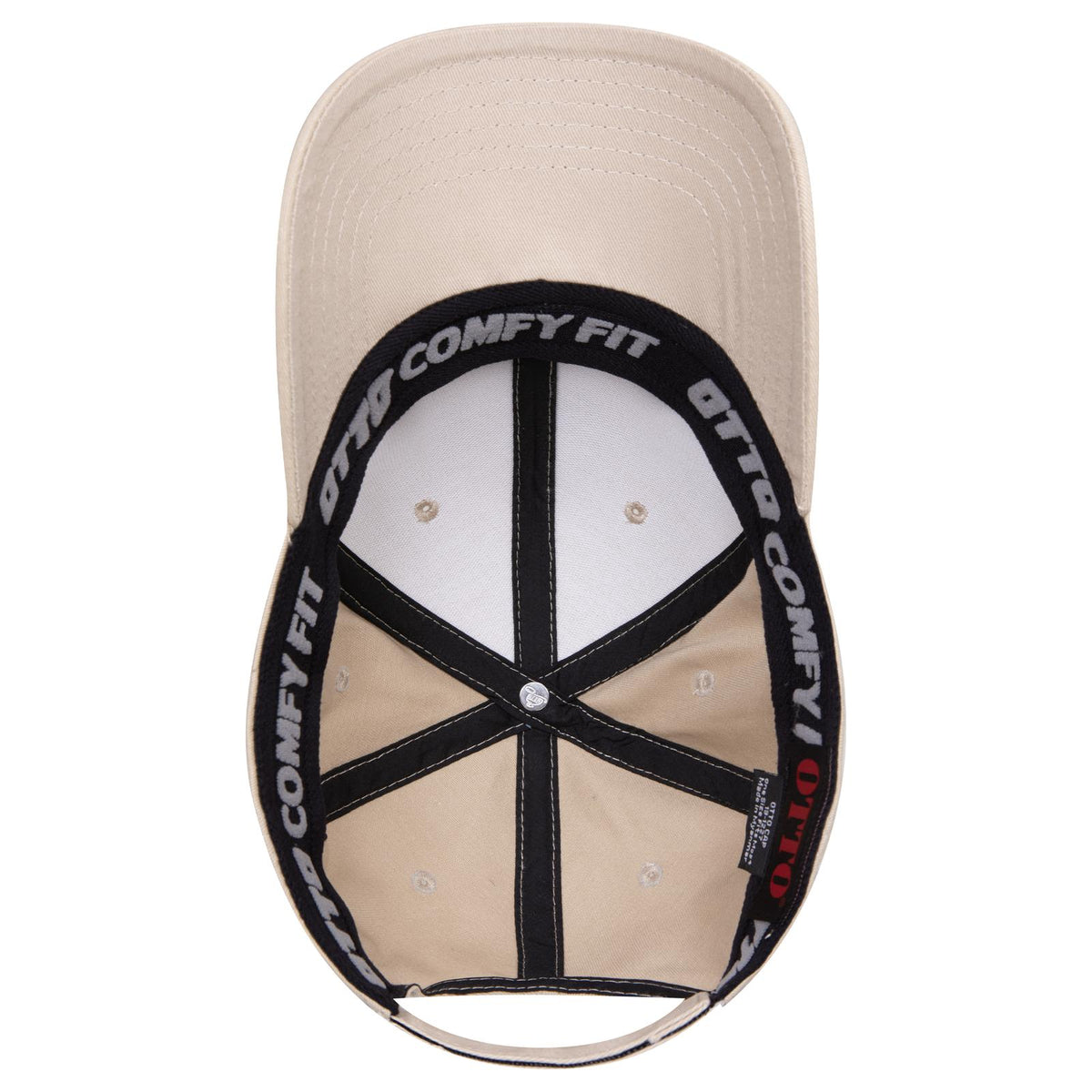Inside View of 032 - Khaki OTTO CAP "OTTO COMFY FIT" 6 Panel Low Profile Baseball Cap