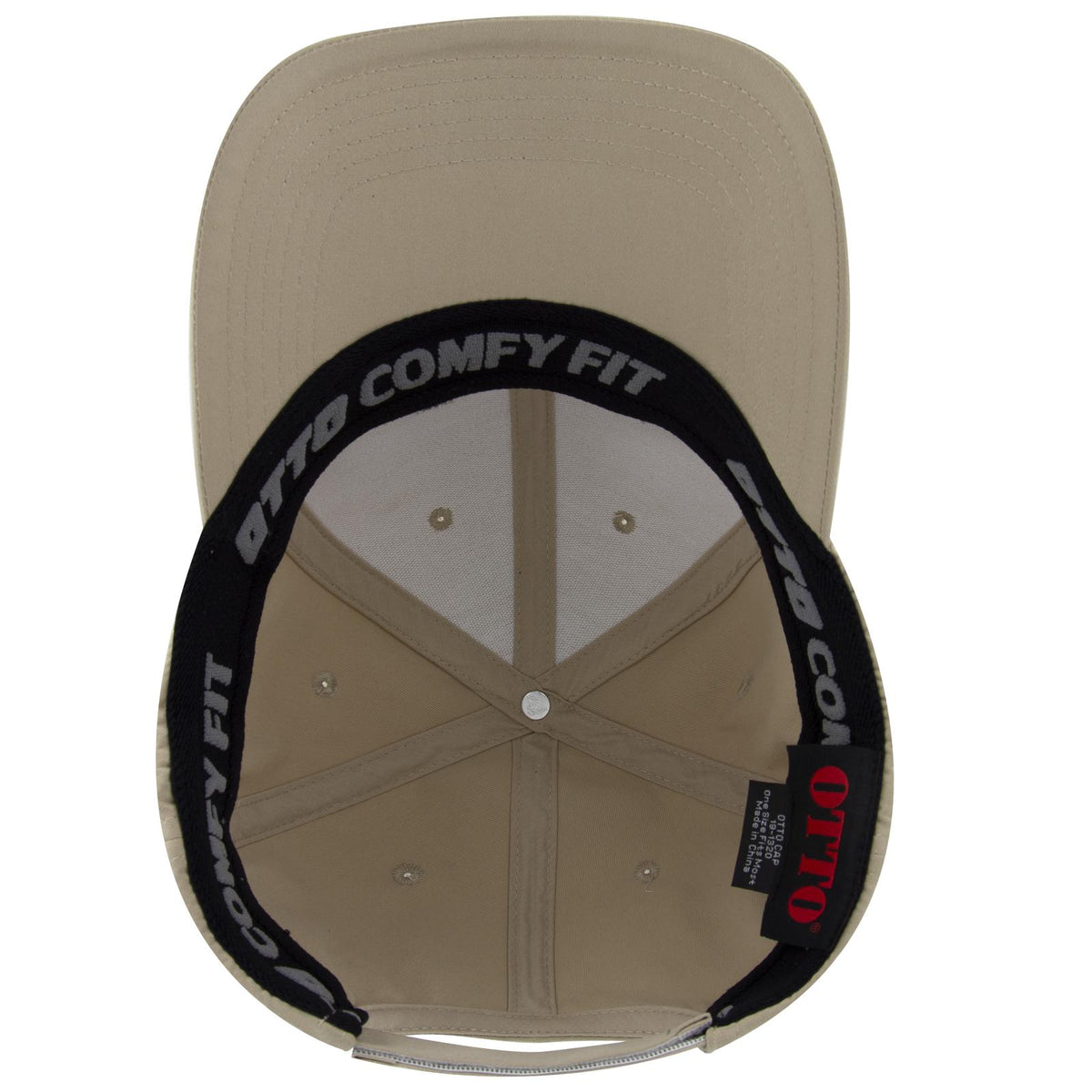 Inside View of 032 - Khaki OTTO CAP "OTTO COMFY FIT" 6 Panel Low Profile Baseball Cap