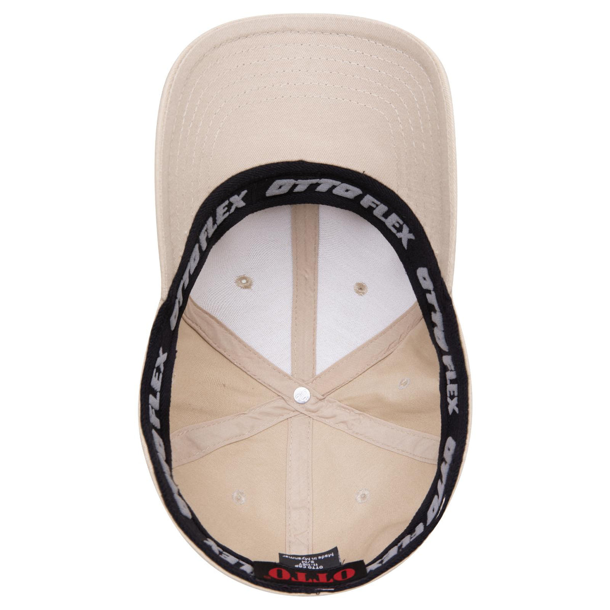 Inside View of 032 - Khaki OTTO CAP "OTTO FLEX" Fitted 6 Panel Low Profile Baseball Cap