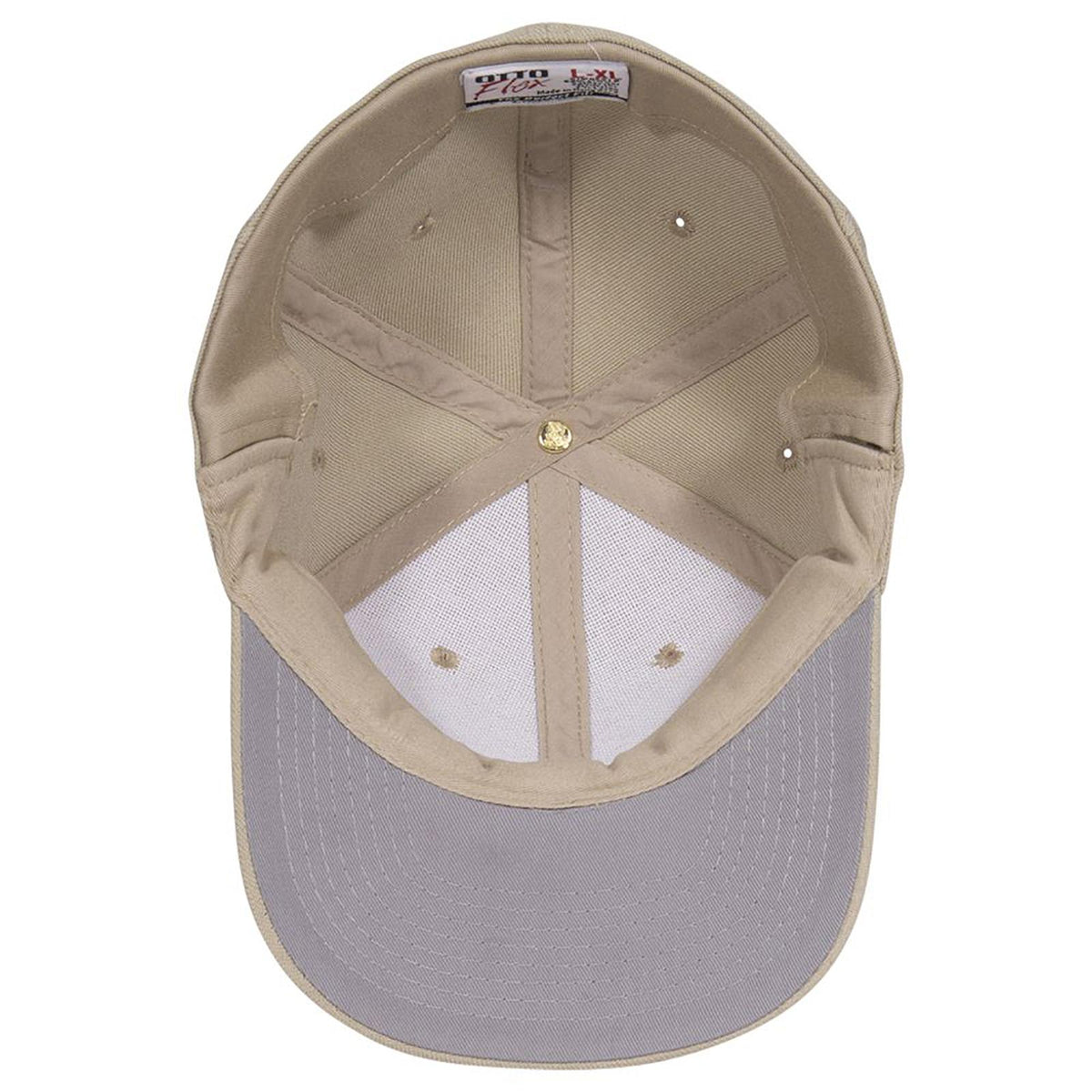 Inside View of 032 - Khaki OTTO CAP "OTTO FLEX" Fitted 6 Panel Low Profile Baseball Cap