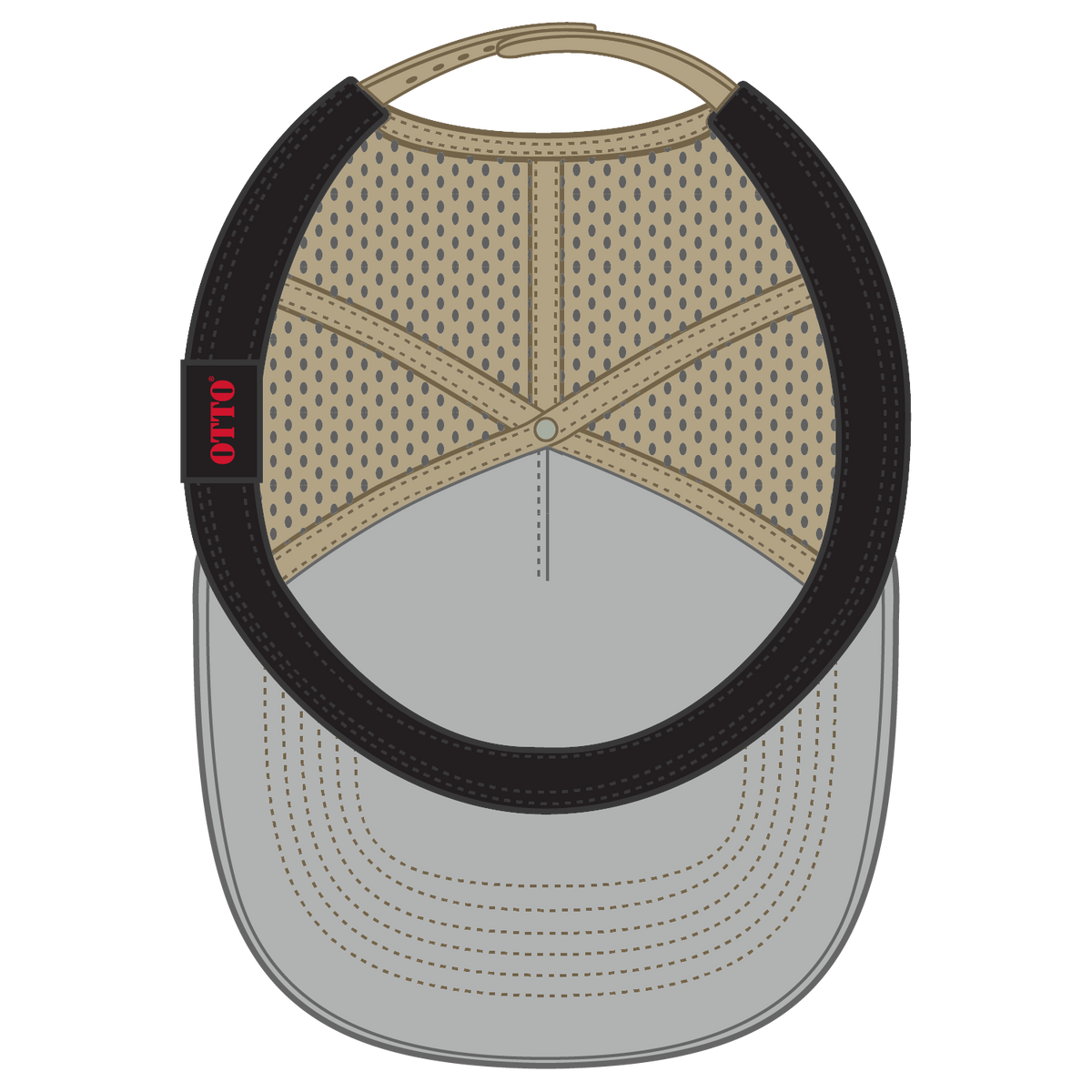 Inside View of 032 - Khaki OTTO CAP "OTTO SNAP" 5 Panel Pro Style Snapback Hat