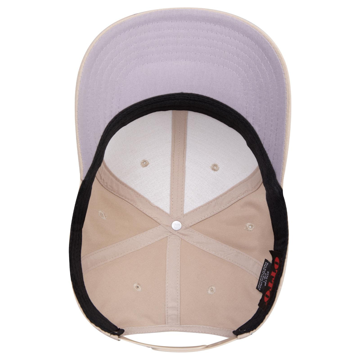 Inside View of 032 - Khaki OTTO CAP Seamless 6 Panel Mid Profile Baseball Cap
