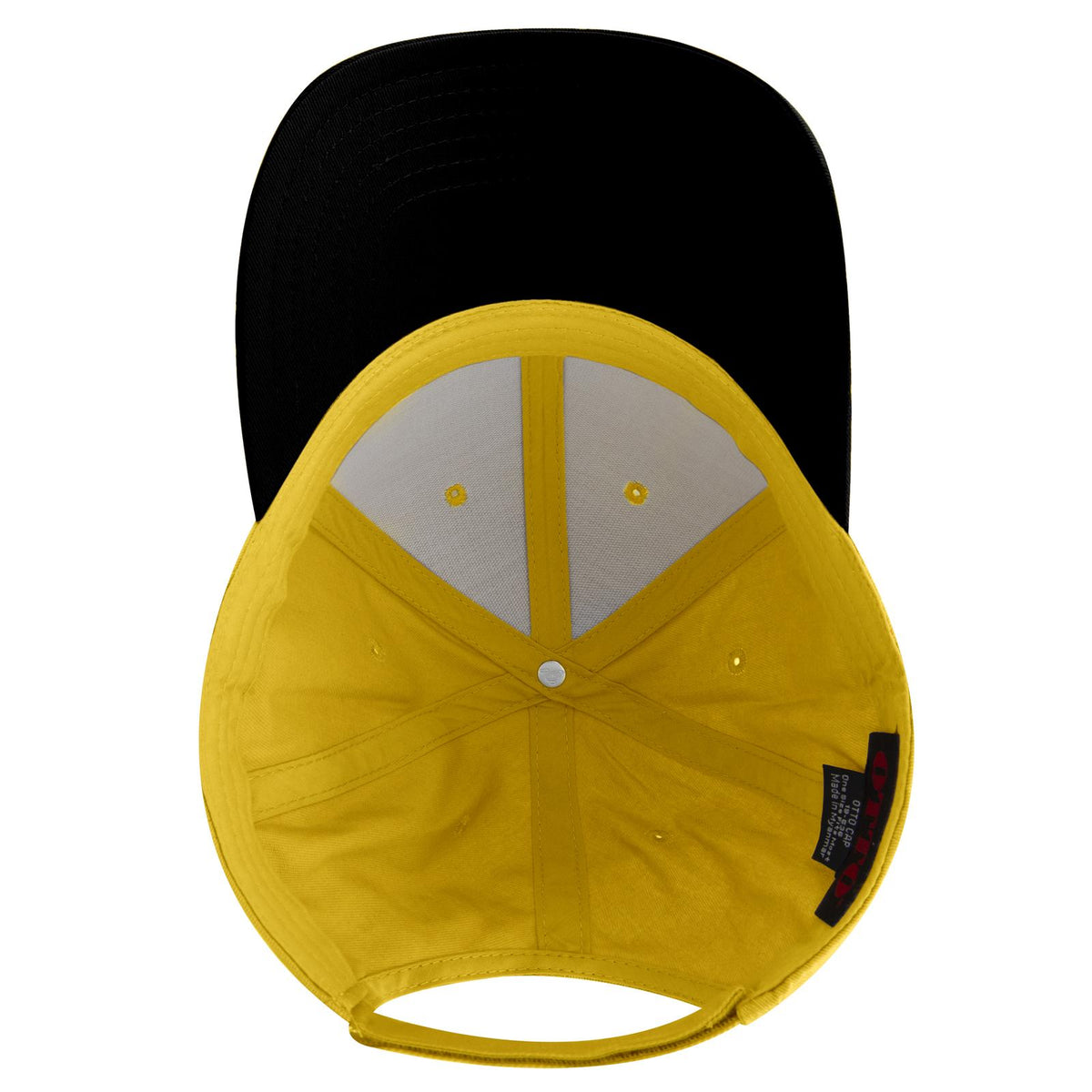 Inside View of 032020 - Blk/Yel/Yel OTTO CAP 6 Panel Low Profile Baseball Cap
