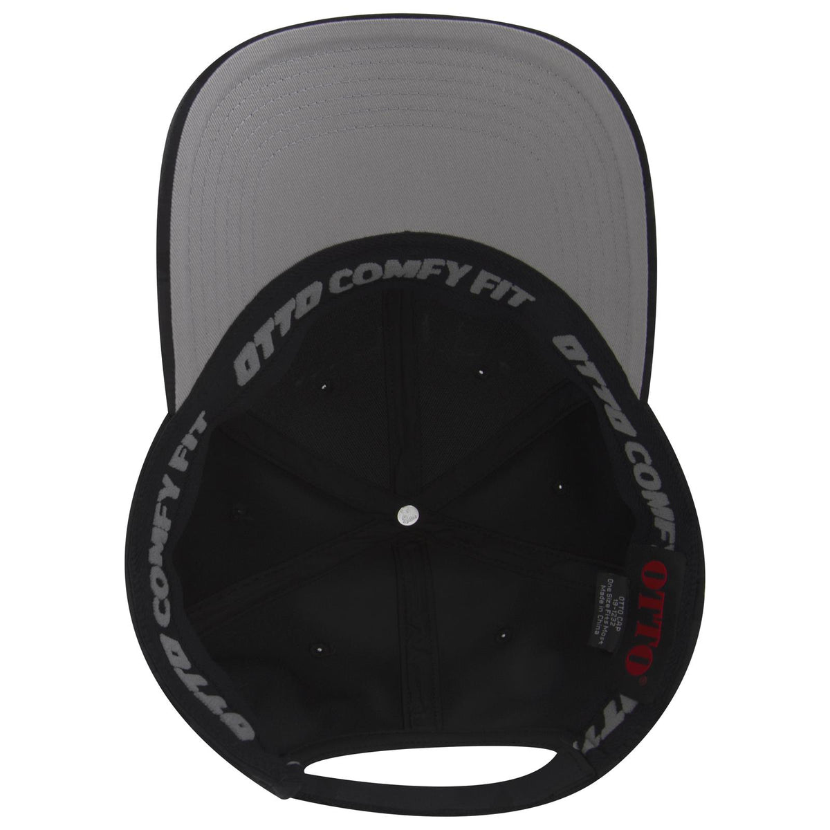 Inside View of 0325 - Blk/Ch.Gry OTTO CAP "OTTO COMFY FIT" 6 Panel Low Profile Baseball Cap