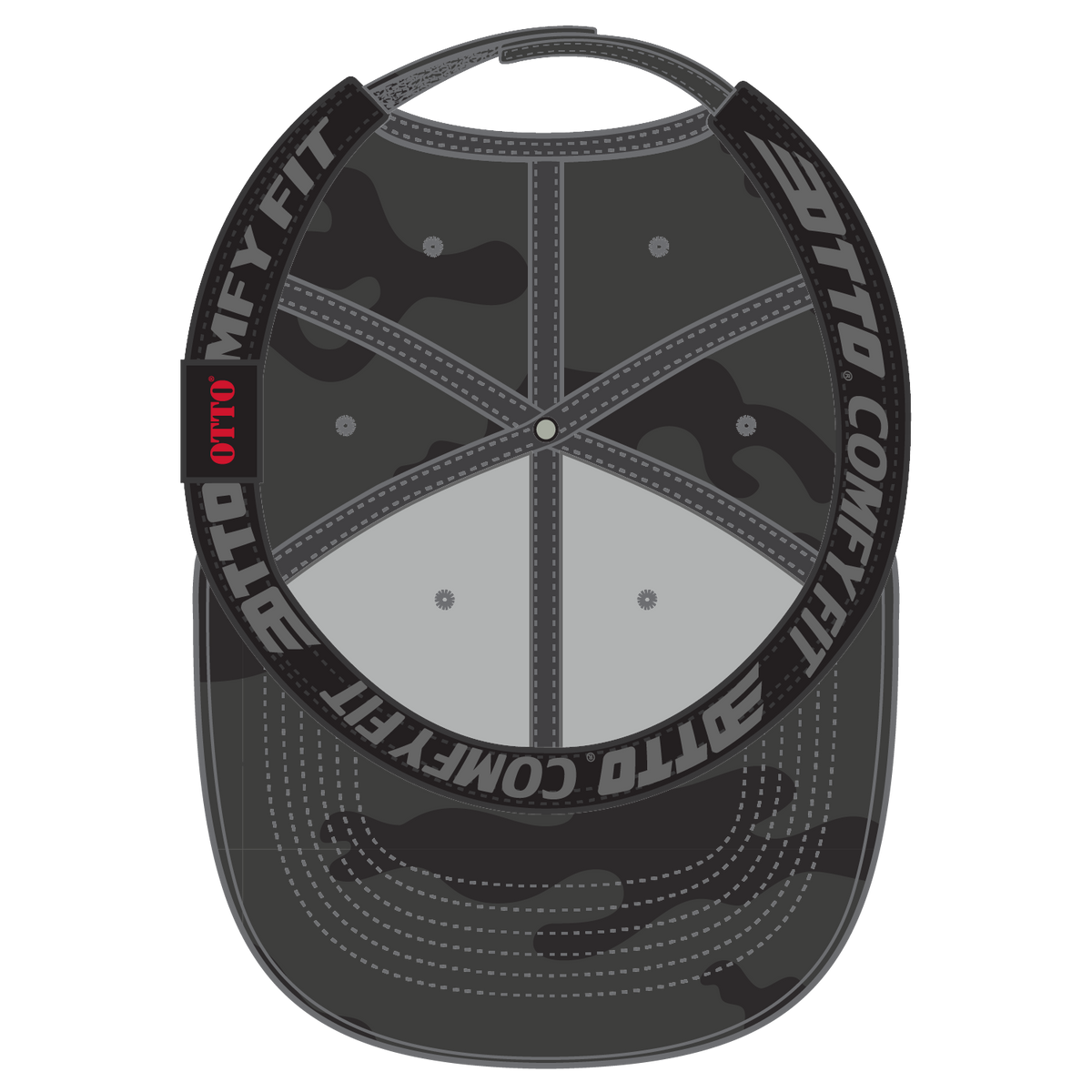 Inside View of 0325 - Blk/Ch.Gry OTTO CAP "OTTO COMFY FIT" 6 Panel Low Profile Baseball Cap