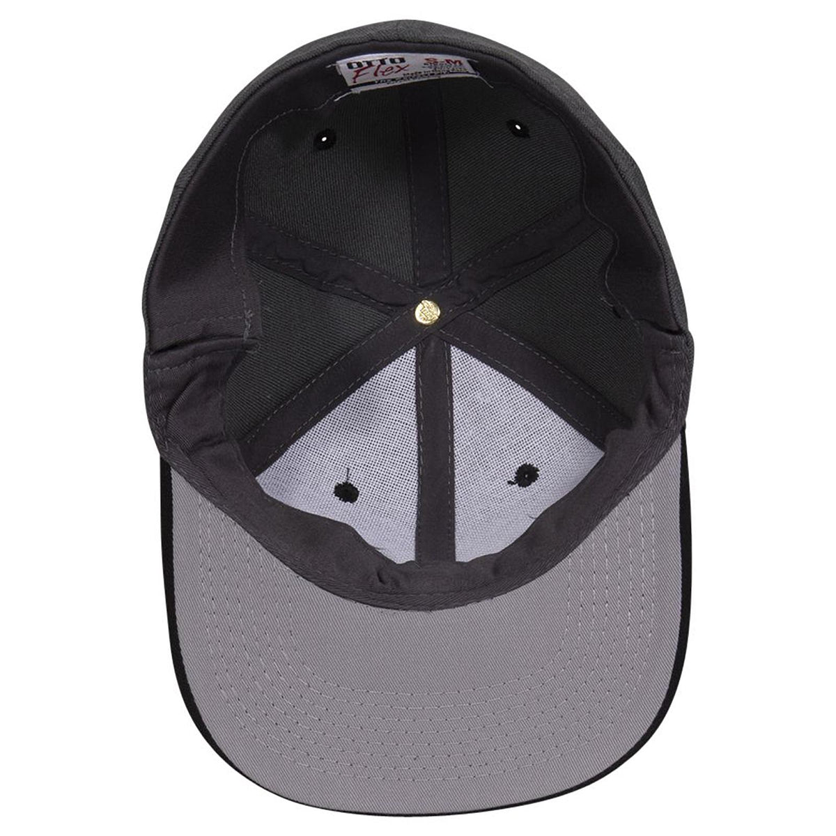 Inside View of 0325 - Blk/Ch.Gry OTTO CAP "OTTO FLEX" Fitted 6 Panel Low Profile Baseball Cap