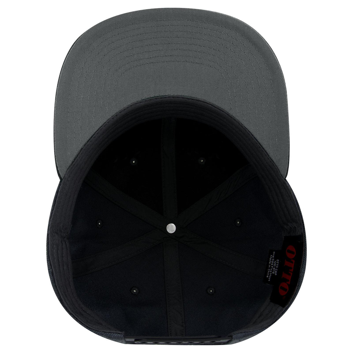Inside View of 032525 - Blk/Ch.Gry/Ch.Gry OTTO CAP "OTTO SNAP" 6 Panel Pro Style Snapback Hat