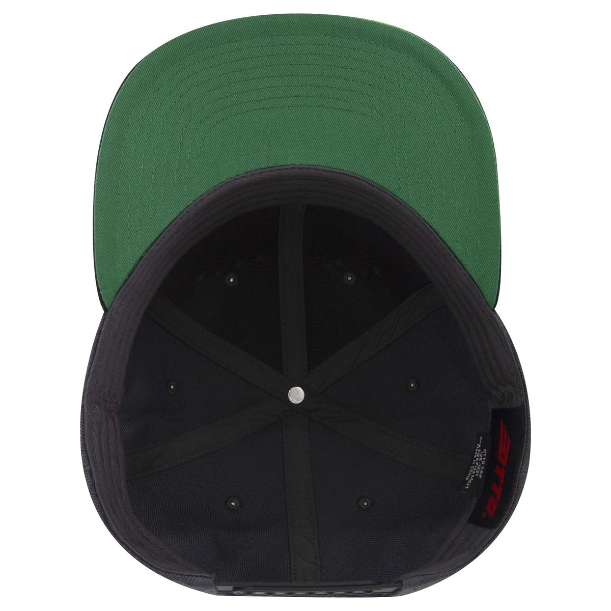Inside View of 032525A - Blk/Ch.Gry/Ch.Gry OTTO CAP "OTTO SNAP" 6 Panel Pro Style Snapback Hat