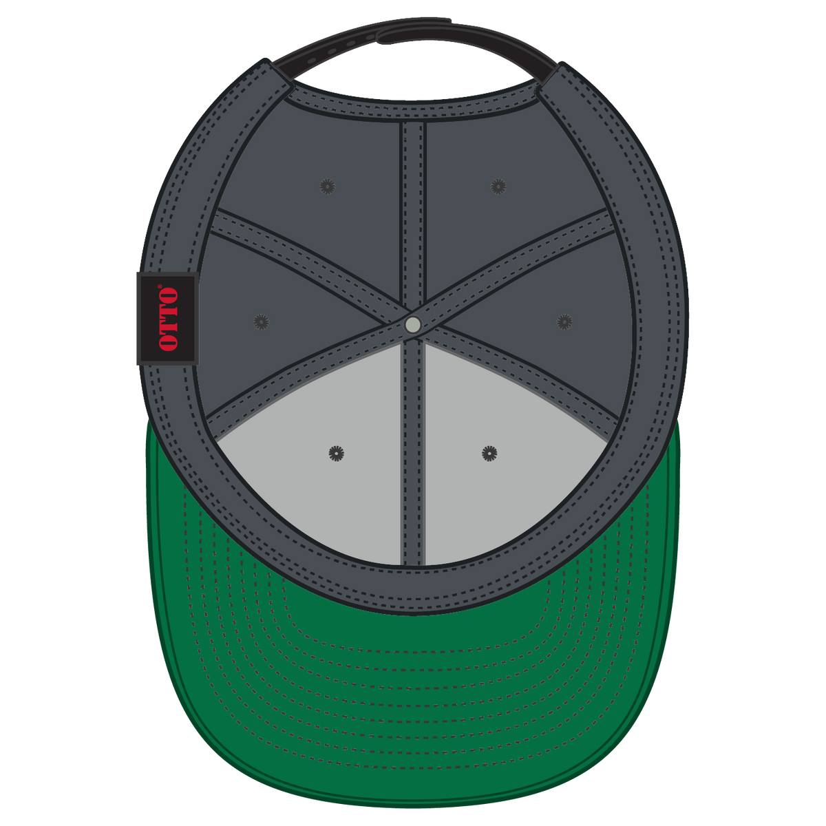 Inside View of 032525A - Blk/Ch.Gry/Ch.Gry OTTO CAP "OTTO SNAP" 6 Panel Pro Style Snapback Hat