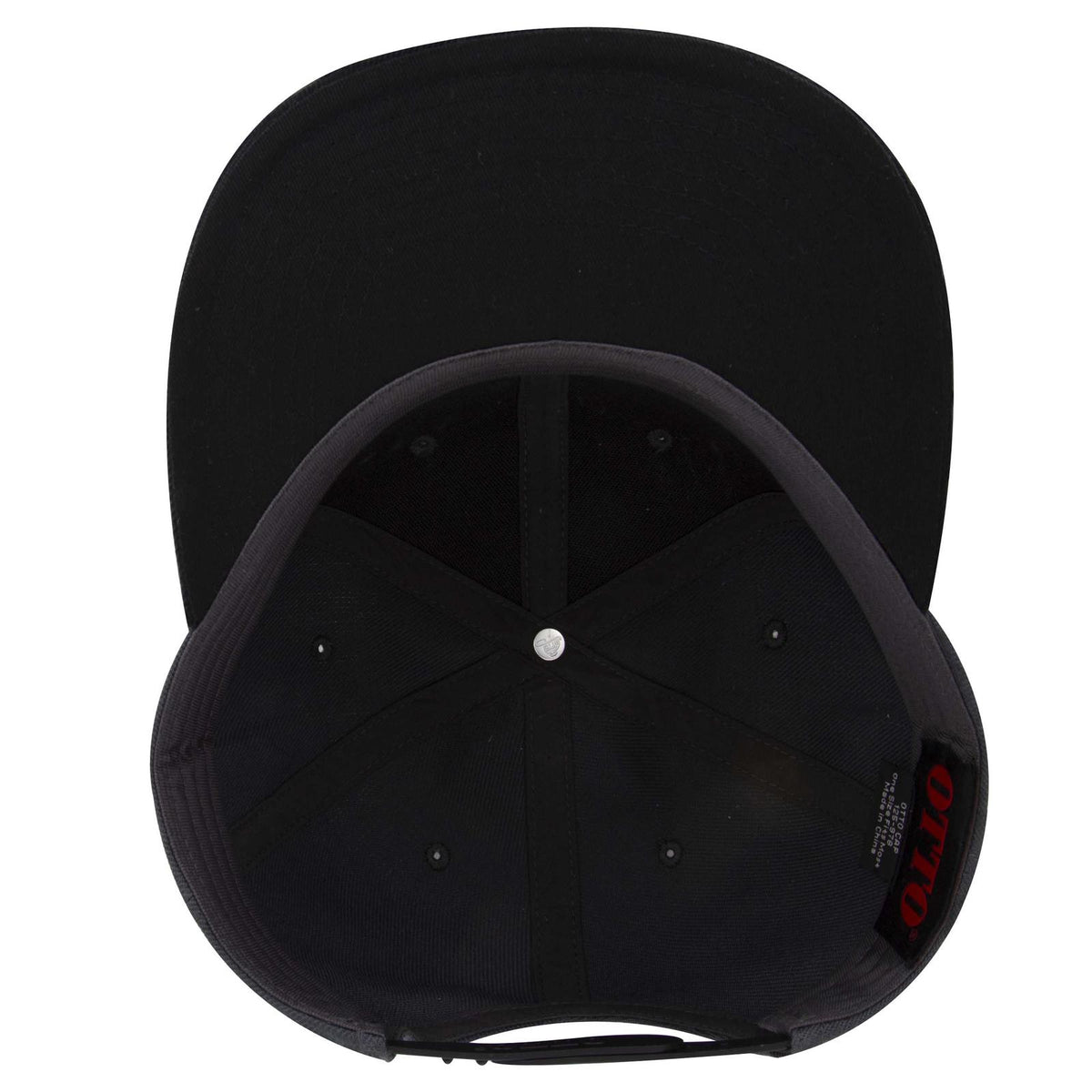 Inside View of 032525B - Blk/Ch.Gry/Ch.Gry OTTO CAP "OTTO SNAP" 6 Panel Pro Style Snapback Hat