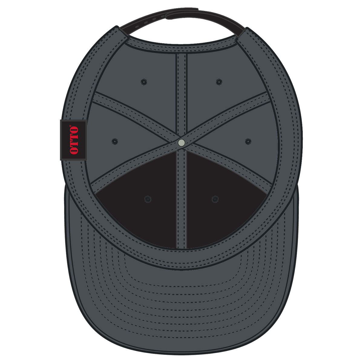 Inside View of 032525B - Blk/Ch.Gry/Ch.Gry OTTO CAP "OTTO SNAP" 6 Panel Pro Style Snapback Hat