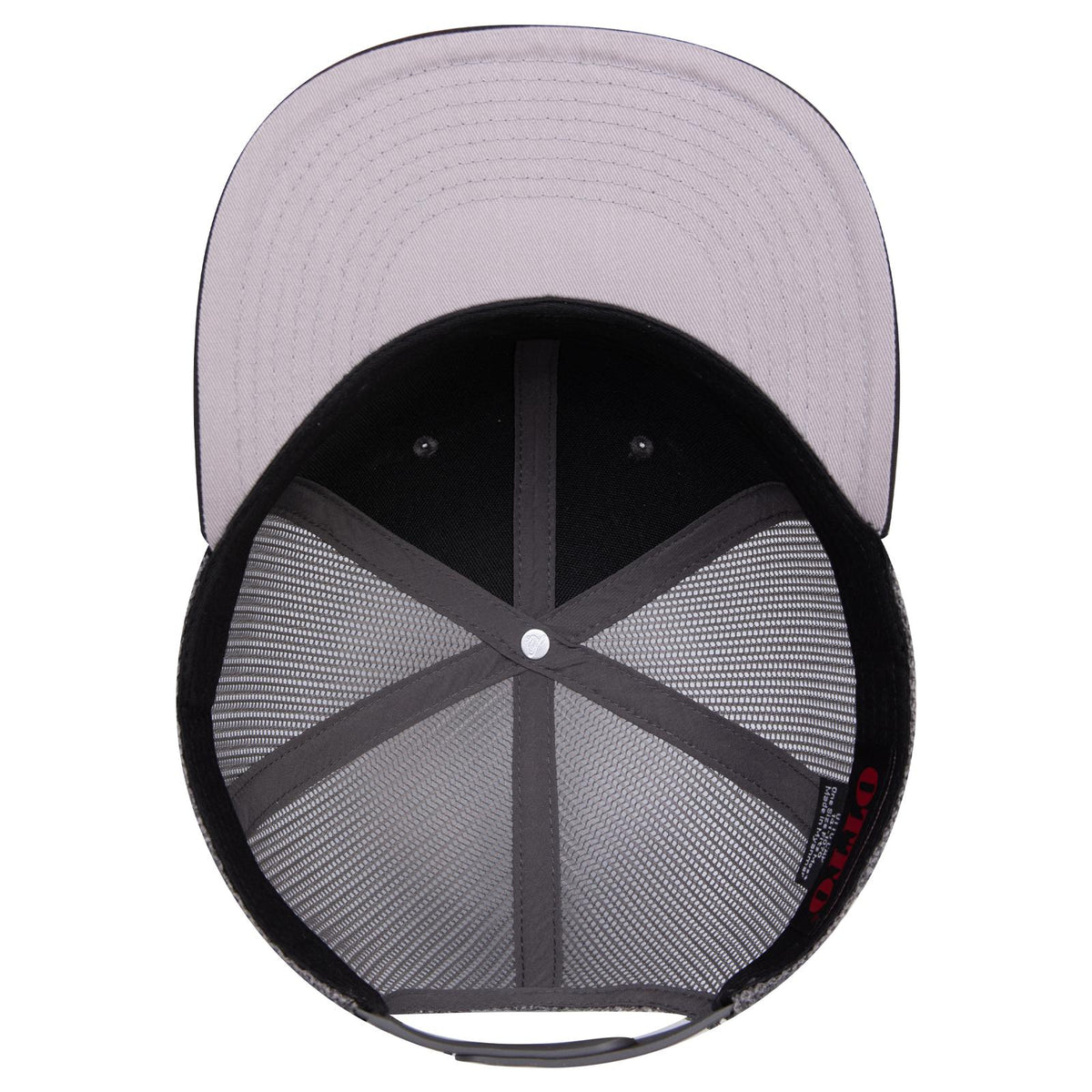 Inside View of 032525C - Blk/Ch Gry/Ch Gry OTTO CAP "OTTO SNAP" 6 Panel Pro Style Mesh Back Trucker Snapback Hat