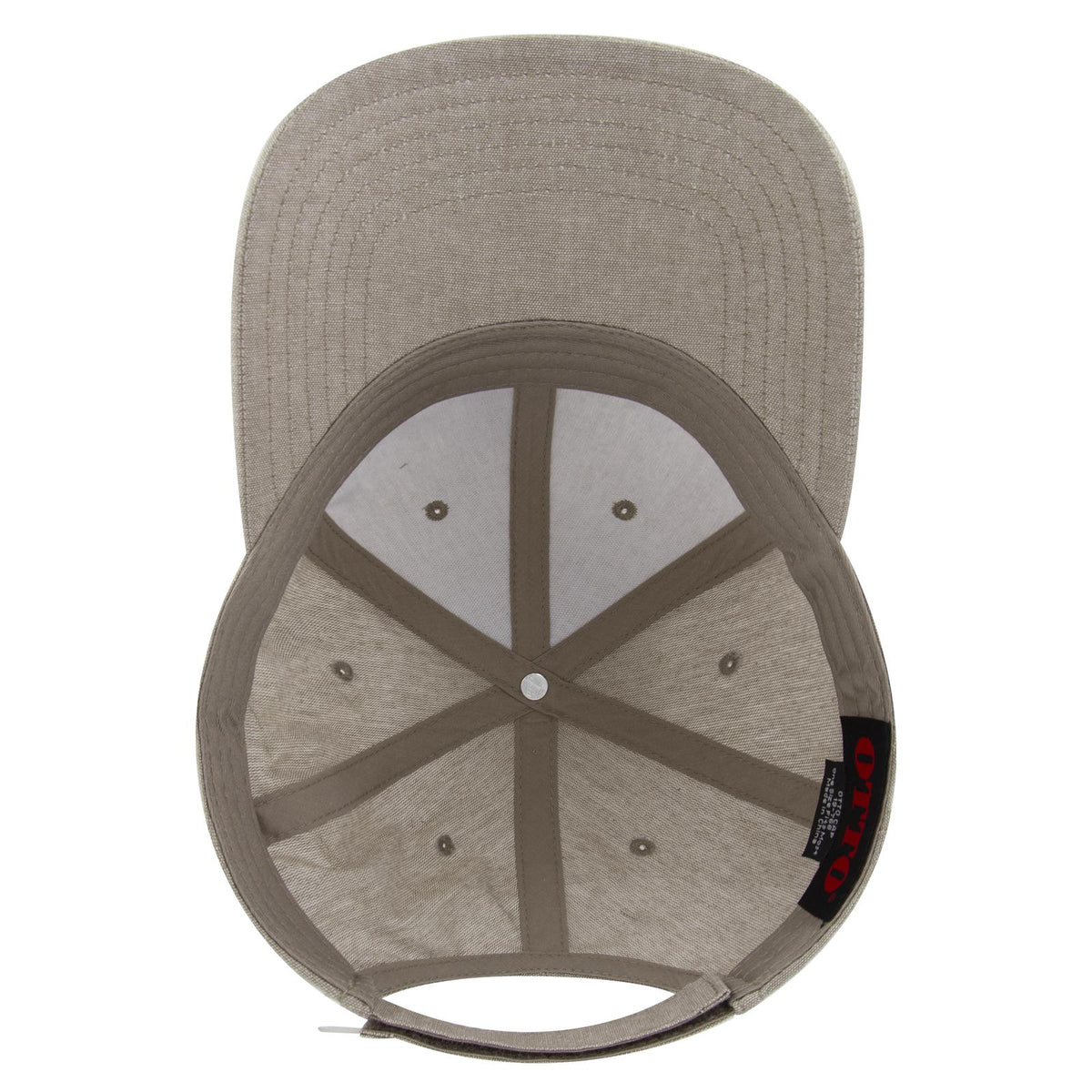 Inside View of 032A - Khk OTTO CAP 6 Panel Low Profile Baseball Cap