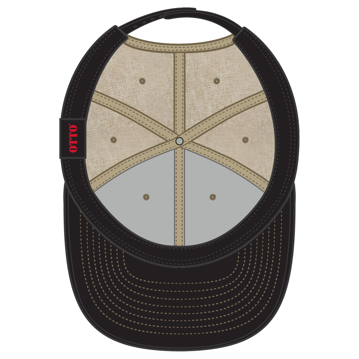 Inside View of 032A - Khk OTTO CAP “OTTO SNAP” 6 Panel Pro Style Snapback Hat