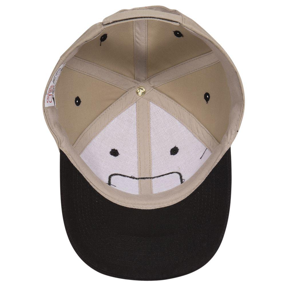 Inside View of 0332 - Blk/Kha OTTO CAP 6 Panel Low Profile Baseball Cap